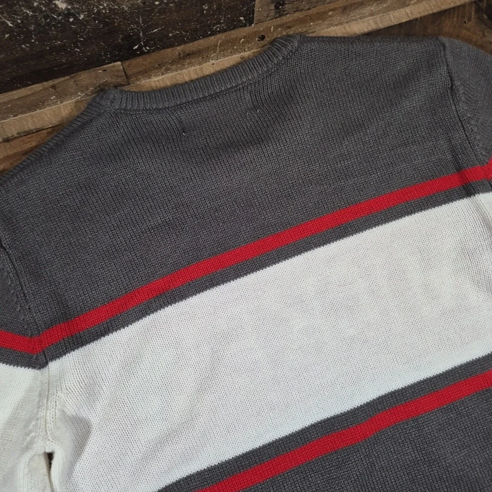 Disney Mickey Mouse Sweater Mens Medium Gray Varsity Block Embroidered Park